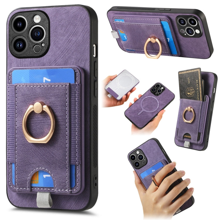 Retro Splitable Magnetic Card Bag Leather Phone Case, For iPhone 15 Pro Max, For iPhone 15 Pro, For iPhone 15 Plus, For iPhone 15