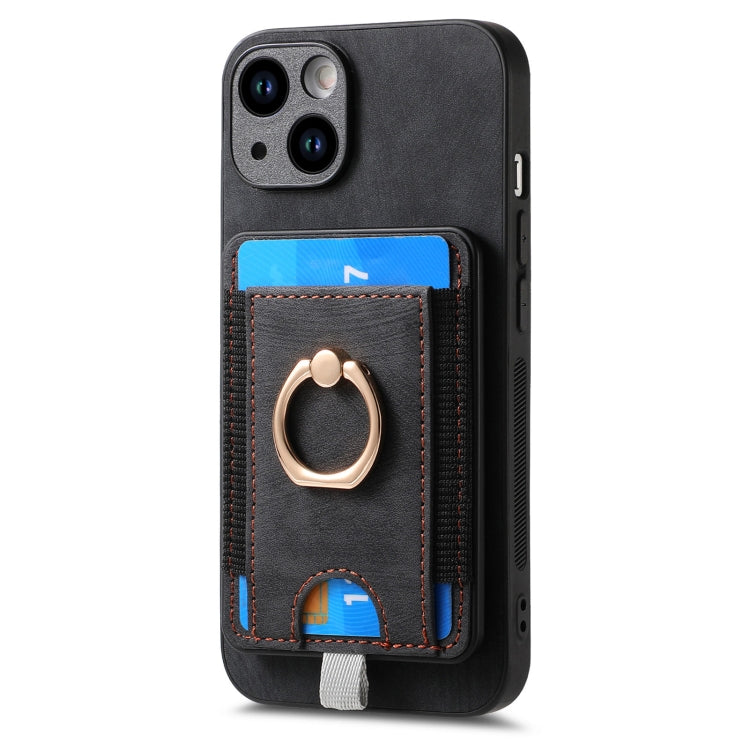 Retro Splitable Magnetic Card Bag Leather Phone Case, For iPhone 15 Pro Max, For iPhone 15 Pro, For iPhone 15 Plus, For iPhone 15