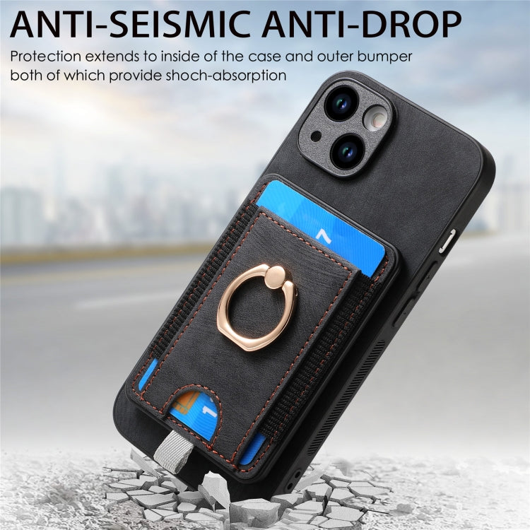 Retro Splitable Magnetic Card Bag Leather Phone Case, For iPhone 15 Pro Max, For iPhone 15 Pro, For iPhone 15 Plus, For iPhone 15