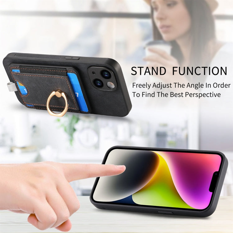 Retro Splitable Magnetic Card Bag Leather Phone Case, For iPhone 15 Pro Max, For iPhone 15 Pro, For iPhone 15 Plus, For iPhone 15