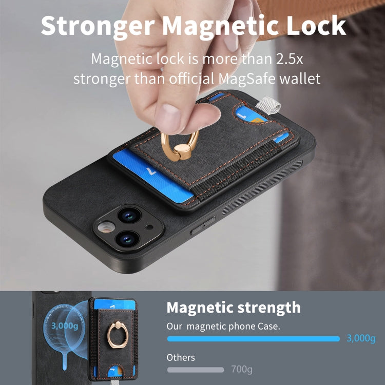 Retro Splitable Magnetic Card Bag Leather Phone Case, For iPhone 15 Pro Max, For iPhone 15 Pro, For iPhone 15 Plus, For iPhone 15