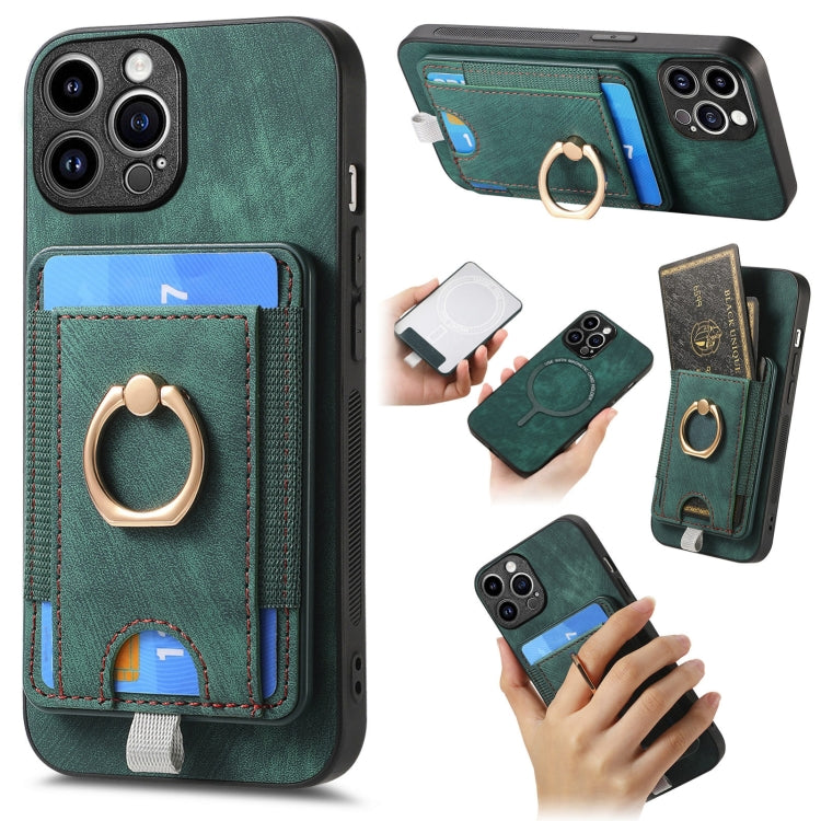 Retro Splitable Magnetic Card Bag Leather Phone Case, For iPhone 15 Pro Max, For iPhone 15 Pro, For iPhone 15 Plus, For iPhone 15