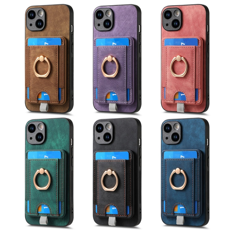 Retro Splitable Magnetic Card Bag Leather Phone Case, For iPhone 15 Pro Max, For iPhone 15 Pro, For iPhone 15 Plus, For iPhone 15