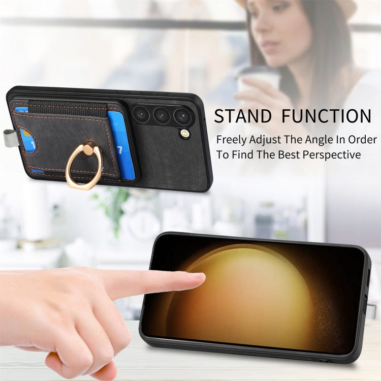 Retro Splitable Magnetic Card Bag Leather Phone Case