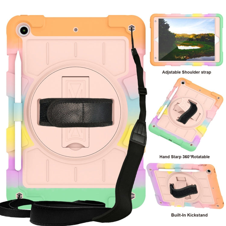 Silicone Hybrid PC Shockproof Tablet Case with Shoulder Strap, For iPad Air 2020 / 2022 10.9, For iPad 10.2 2021 / 2020 / 2019