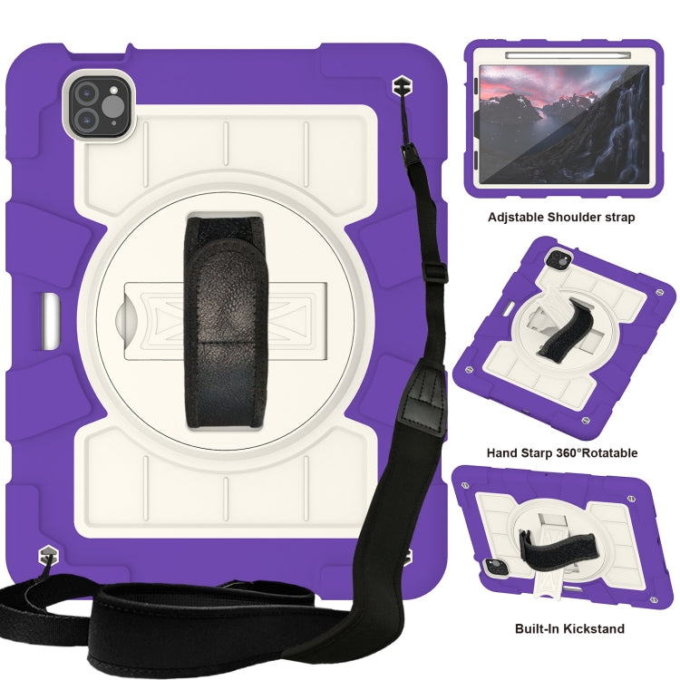 Silicone Hybrid PC Shockproof Tablet Case with Shoulder Strap, For iPad Air 2020 / 2022 10.9, For iPad 10.2 2021 / 2020 / 2019