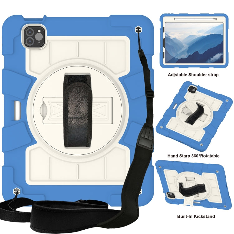 Silicone Hybrid PC Shockproof Tablet Case with Shoulder Strap, For iPad Air 2020 / 2022 10.9, For iPad 10.2 2021 / 2020 / 2019
