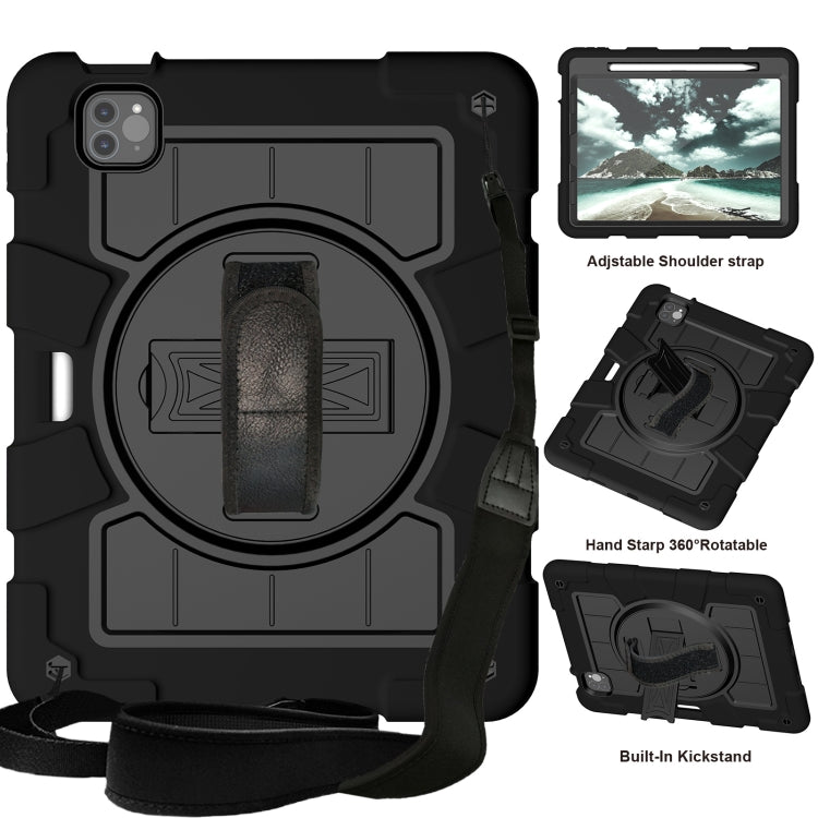 Silicone Hybrid PC Shockproof Tablet Case with Shoulder Strap, For iPad Air 2020 / 2022 10.9, For iPad 10.2 2021 / 2020 / 2019