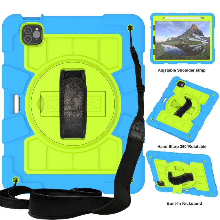 Silicone Hybrid PC Shockproof Tablet Case with Shoulder Strap, For iPad Air 2020 / 2022 10.9, For iPad 10.2 2021 / 2020 / 2019