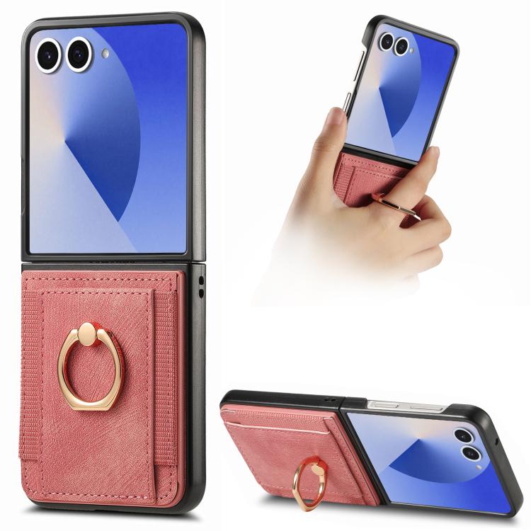 Retro Skin-feel Ring Card Bag Phone Case