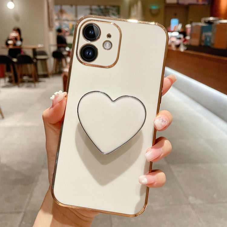 Electroplating Love Heart Holder TPU Phone Case, For iPhone 12, For iPhone 12 Pro Max, For iPhone 12 Pro, For iPhone 12 mini