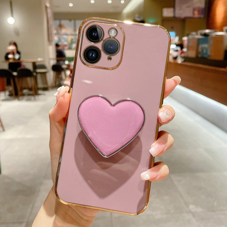 Electroplating Love Heart Holder TPU Phone Case, For iPhone 11 Pro Max, For iPhone 11, For iPhone 11 Pro, For iPhone XR