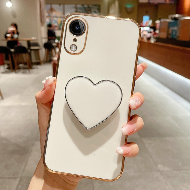 Electroplating Love Heart Holder TPU Phone Case, For iPhone 11 Pro Max, For iPhone 11, For iPhone 11 Pro, For iPhone XR