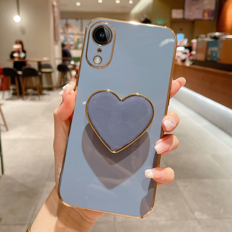 Electroplating Love Heart Holder TPU Phone Case, For iPhone 11 Pro Max, For iPhone 11, For iPhone 11 Pro, For iPhone XR
