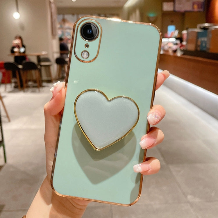 Electroplating Love Heart Holder TPU Phone Case, For iPhone 11 Pro Max, For iPhone 11, For iPhone 11 Pro, For iPhone XR