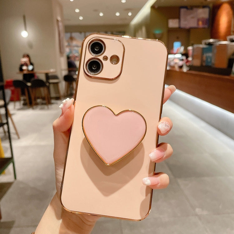 Electroplating Love Heart Holder TPU Phone Case, For iPhone 16 Pro Max, For iPhone 16 Pro, For iPhone 16 Plus, For iPhone 16