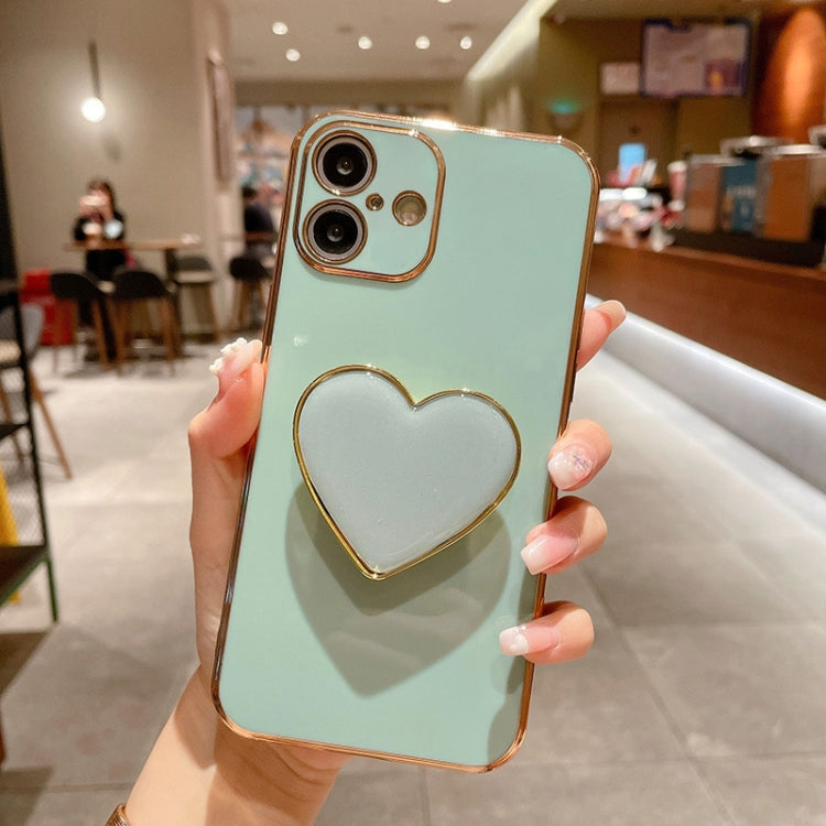 Electroplating Love Heart Holder TPU Phone Case, For iPhone 16 Pro Max, For iPhone 16 Pro, For iPhone 16 Plus, For iPhone 16