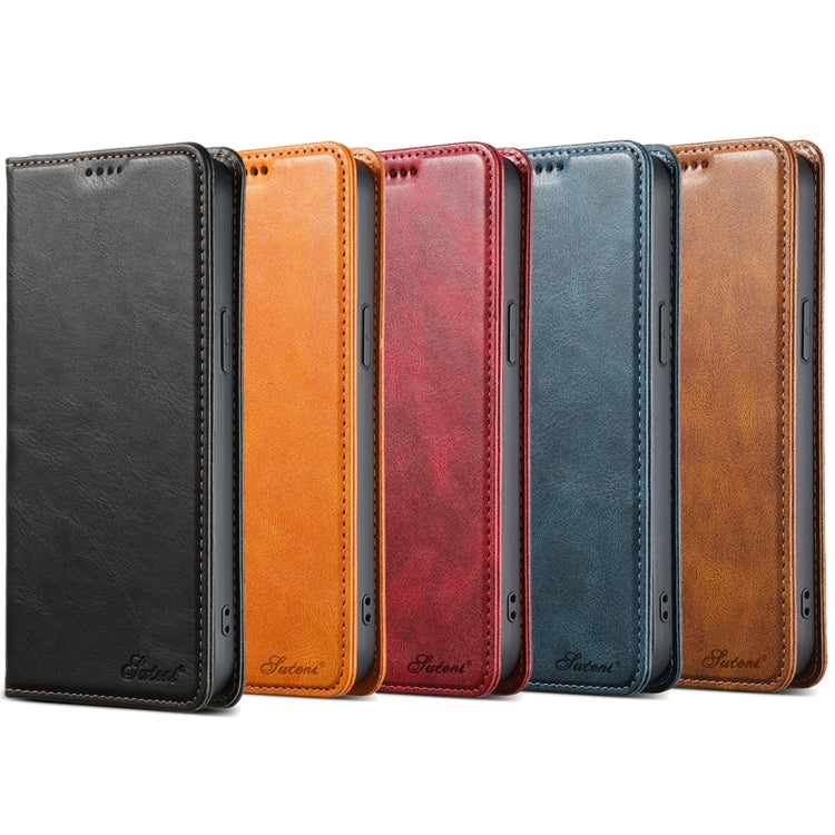 Suteni J02 Oil Wax Wallet Leather Phone Case, For iPhone 15 Pro Max, For iPhone 15 Pro, For iPhone 15 Plus, For iPhone 15
