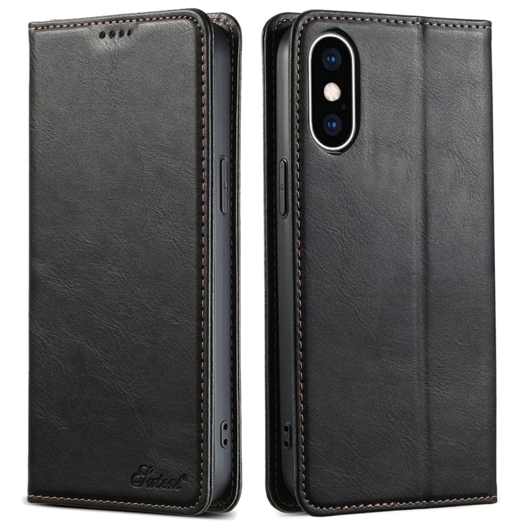 Suteni J02 Oil Wax Wallet Leather Phone Case, For iPhone 11, For iPhone 11 Pro, For iPhone XR, For iPhone XS Max