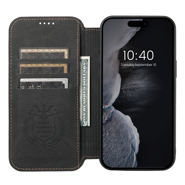Suteni J06 Retro Matte Litchi Texture Leather MagSafe Phone Case, For iPhone 15 Pro Max, For iPhone 15 Pro, For iPhone 15 Plus, For iPhone 15