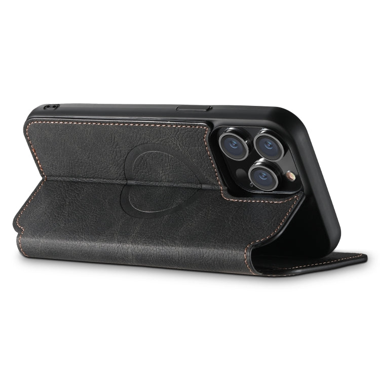 Suteni J06 Retro Matte Litchi Texture Leather MagSafe Phone Case, For iPhone 15 Pro Max, For iPhone 15 Pro, For iPhone 15 Plus, For iPhone 15
