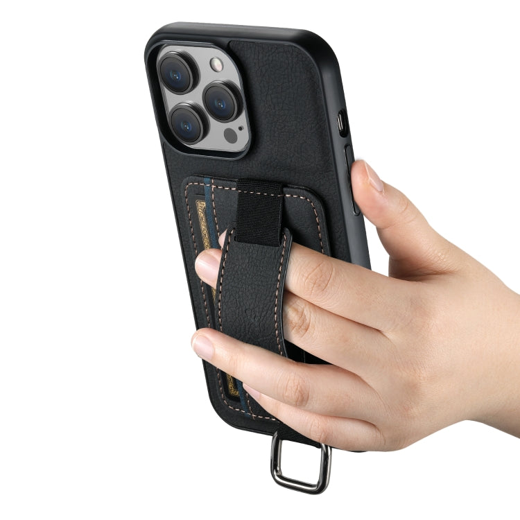 Suteni H13 Litchi Leather Wrist Strap Wallet Back Phone Case, For iPhone 11 Pro, For iPhone XR, For iPhone XS Max, For iPhone X / XS
