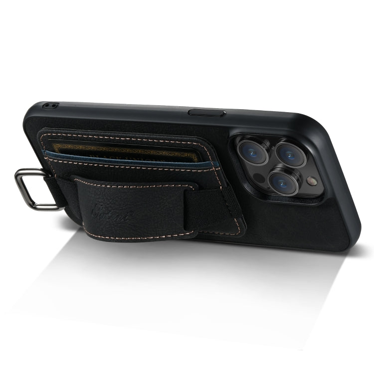 Suteni H13 Litchi Leather Wrist Strap Wallet Back Phone Case, For iPhone 11 Pro, For iPhone XR, For iPhone XS Max, For iPhone X / XS