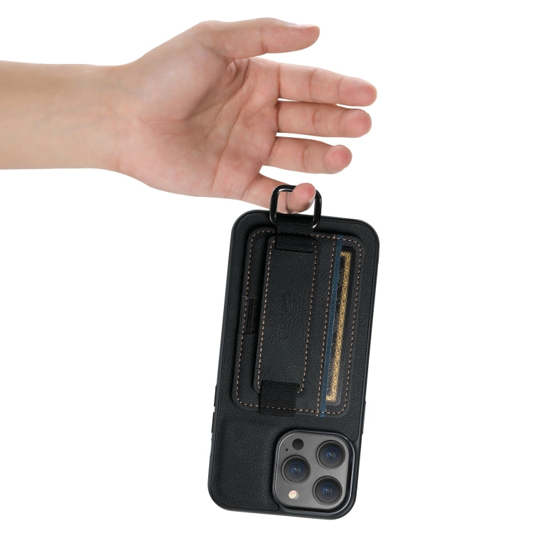 Suteni H13 Litchi Leather Wrist Strap Wallet Back Phone Case, For iPhone 11 Pro, For iPhone XR, For iPhone XS Max, For iPhone X / XS