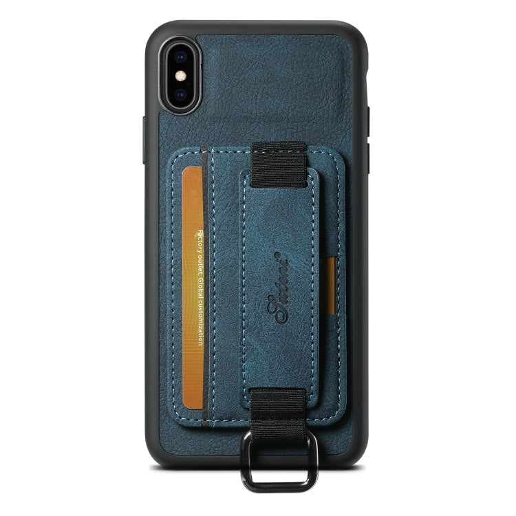 Suteni H13 Litchi Leather Wrist Strap Wallet Back Phone Case, For iPhone 11 Pro, For iPhone XR, For iPhone XS Max, For iPhone X / XS