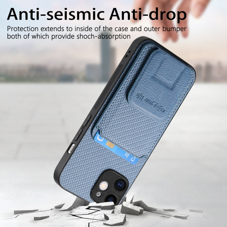Carbon Fiber Card Bag Fold Stand Phone Case