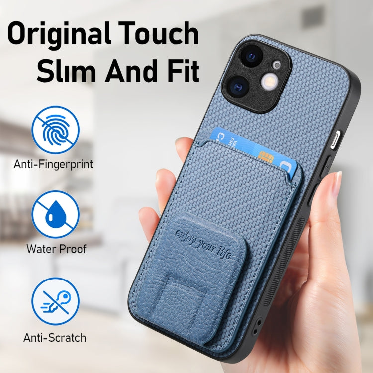 Carbon Fiber Card Bag Fold Stand Phone Case