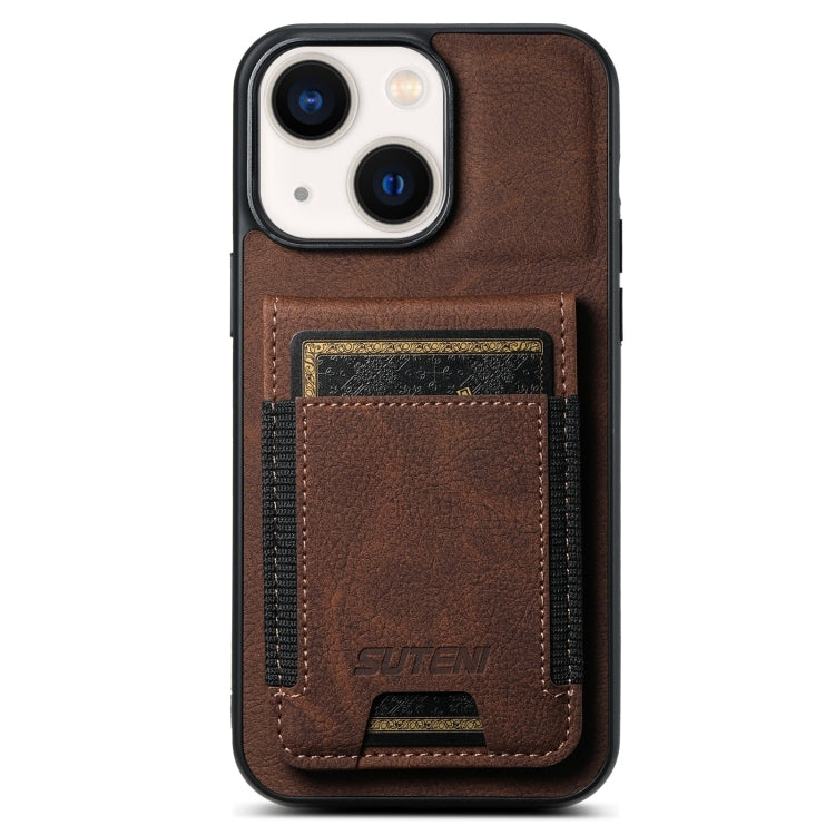 Suteni H03 Litchi Leather Card Bag Stand Back Phone Case, For iPhone 15, For iPhone 14 Plus, For iPhone 14, For iPhone 14 Pro
