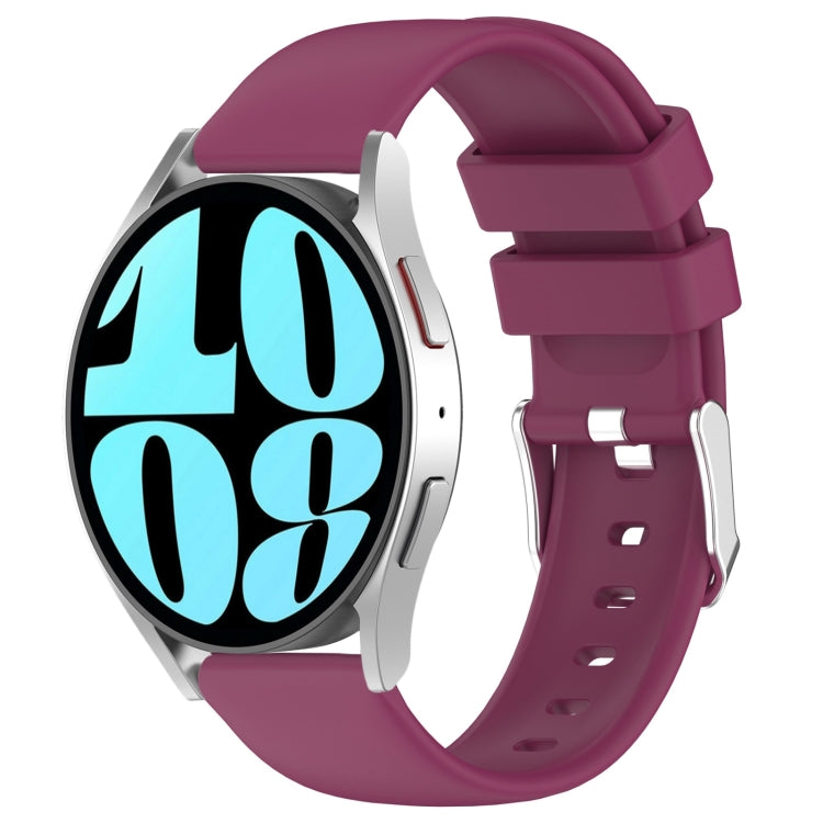 20mm Smooth Solid Color Silicone Watch Band, For Samsung Galaxy Watch 6 40mm, For Samsung Galaxy Watch 6 Classic 43mm
