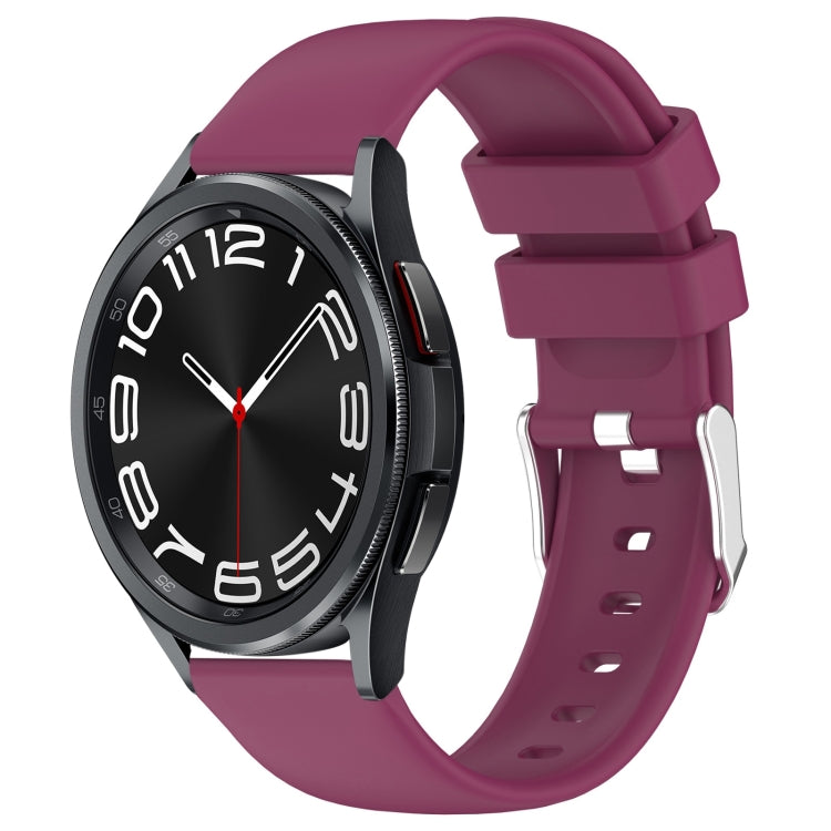 20mm Smooth Solid Color Silicone Watch Band, For Samsung Galaxy Watch 6 40mm, For Samsung Galaxy Watch 6 Classic 43mm