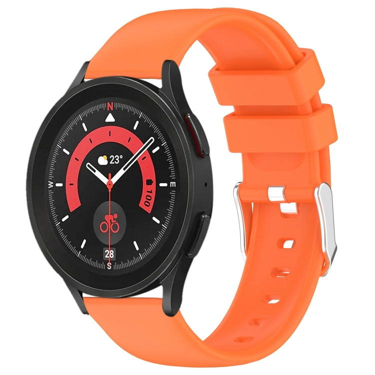 20mm Smooth Solid Color Silicone Watch Band, For Samsung Galaxy Watch 5 44mm, For Samsung Galaxy Watch 5 Pro 45mm