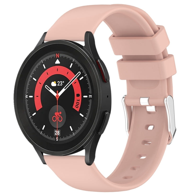 20mm Smooth Solid Color Silicone Watch Band, For Samsung Galaxy Watch 5 44mm, For Samsung Galaxy Watch 5 Pro 45mm
