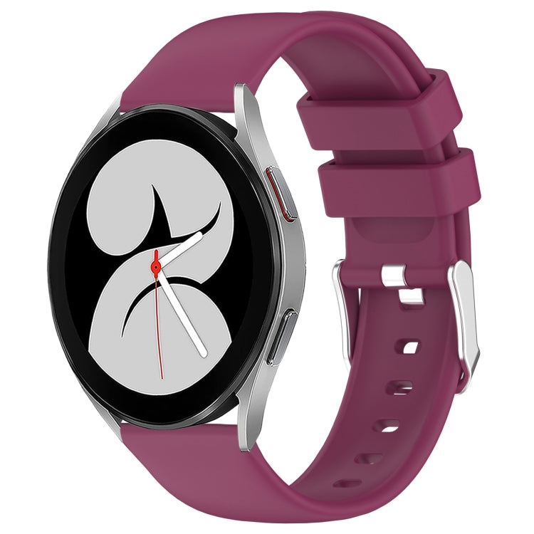 20mm Smooth Solid Color Silicone Watch Band, For Samsung Galaxy Watch 4 40mm, For Samsung Galaxy Watch 4 Classic 46mm