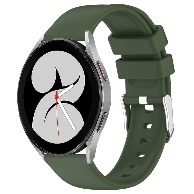 20mm Smooth Solid Color Silicone Watch Band, For Samsung Galaxy Watch 4 40mm, For Samsung Galaxy Watch 4 Classic 46mm