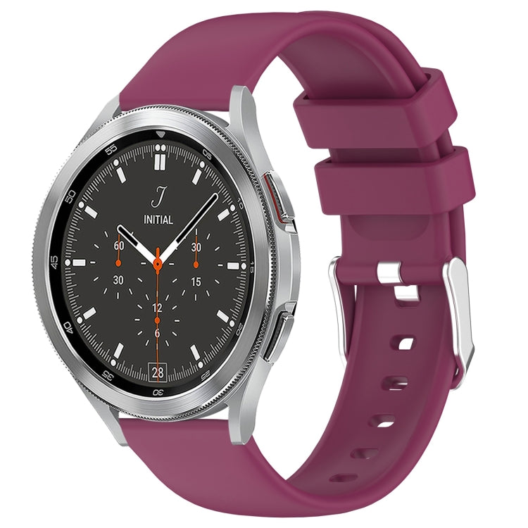 20mm Smooth Solid Color Silicone Watch Band, For Samsung Galaxy Watch 4 40mm, For Samsung Galaxy Watch 4 Classic 46mm