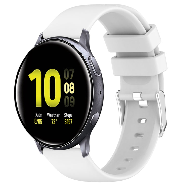 20mm Smooth Solid Color Silicone Watch Band, For Samsung Galaxy Watch 4 Classic 42mm, For Samsung Galaxy Watch Active 2 44mm