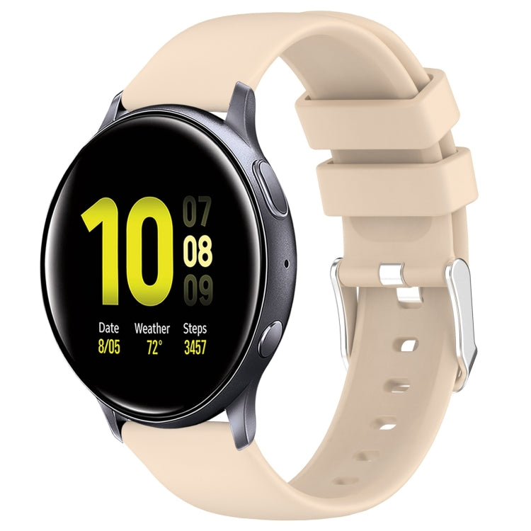 20mm Smooth Solid Color Silicone Watch Band, For Samsung Galaxy Watch 4 Classic 42mm, For Samsung Galaxy Watch Active 2 44mm
