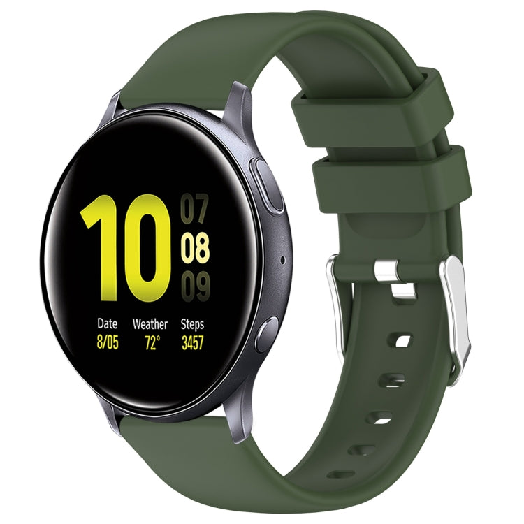 20mm Smooth Solid Color Silicone Watch Band, For Samsung Galaxy Watch 4 Classic 42mm, For Samsung Galaxy Watch Active 2 44mm