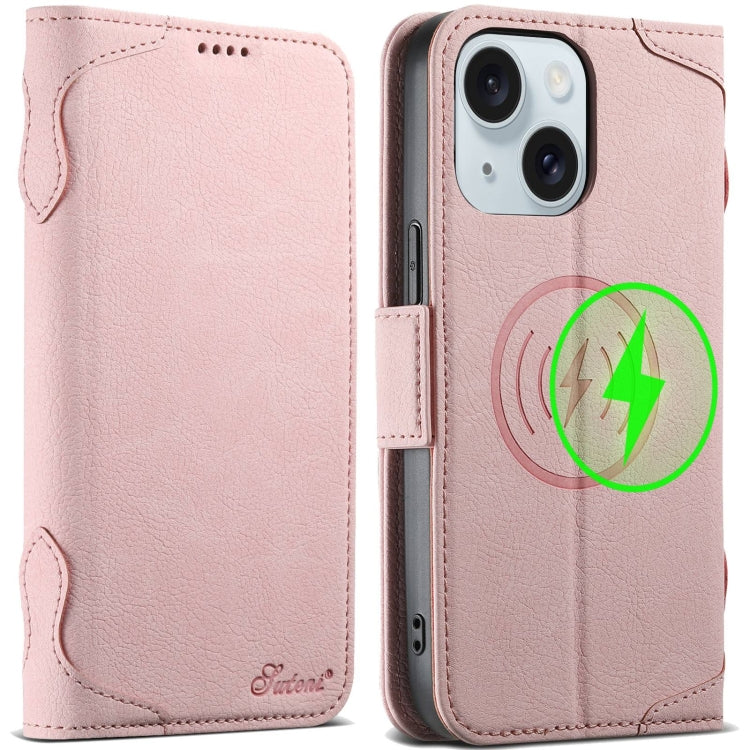 SUTENI J07 Multifunctional Horizontal Flip Magsafe Leather Phone Case, For iPhone 15 Pro Max, For iPhone 15 Pro, For iPhone 15 Plus, For iPhone 15
