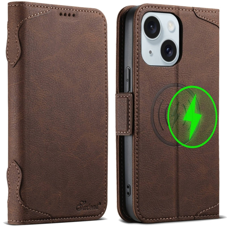 SUTENI J07 Multifunctional Horizontal Flip Magsafe Leather Phone Case, For iPhone 15 Pro Max, For iPhone 15 Pro, For iPhone 15 Plus, For iPhone 15