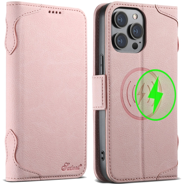 SUTENI J07 Multifunctional Horizontal Flip Magsafe Leather Phone Case, For iPhone 15 Pro Max, For iPhone 15 Pro, For iPhone 15 Plus, For iPhone 15