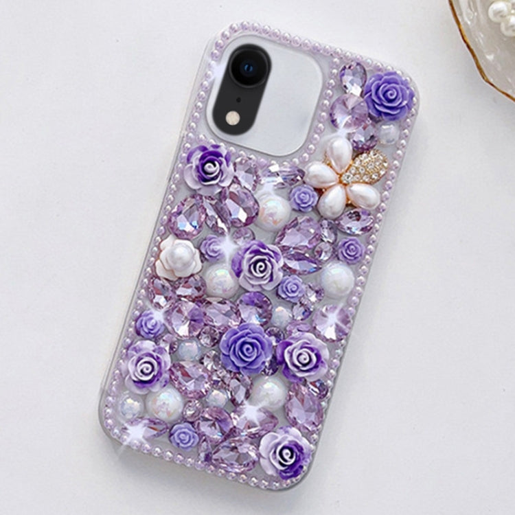 Rose Hand-set Diamond PC Phone Case, For iPhone XR, For iPhone XS Max, For iPhone X / XS, For iPhone 7 Plus / 8 Plus, For iPhone 7 / 8