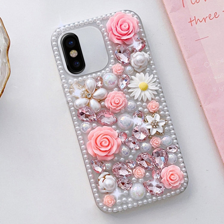 Rose Hand-set Diamond PC Phone Case, For iPhone XR, For iPhone XS Max, For iPhone X / XS, For iPhone 7 Plus / 8 Plus, For iPhone 7 / 8