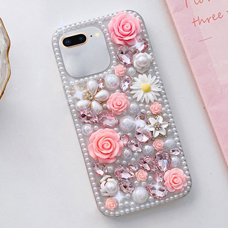 Rose Hand-set Diamond PC Phone Case, For iPhone XR, For iPhone XS Max, For iPhone X / XS, For iPhone 7 Plus / 8 Plus, For iPhone 7 / 8