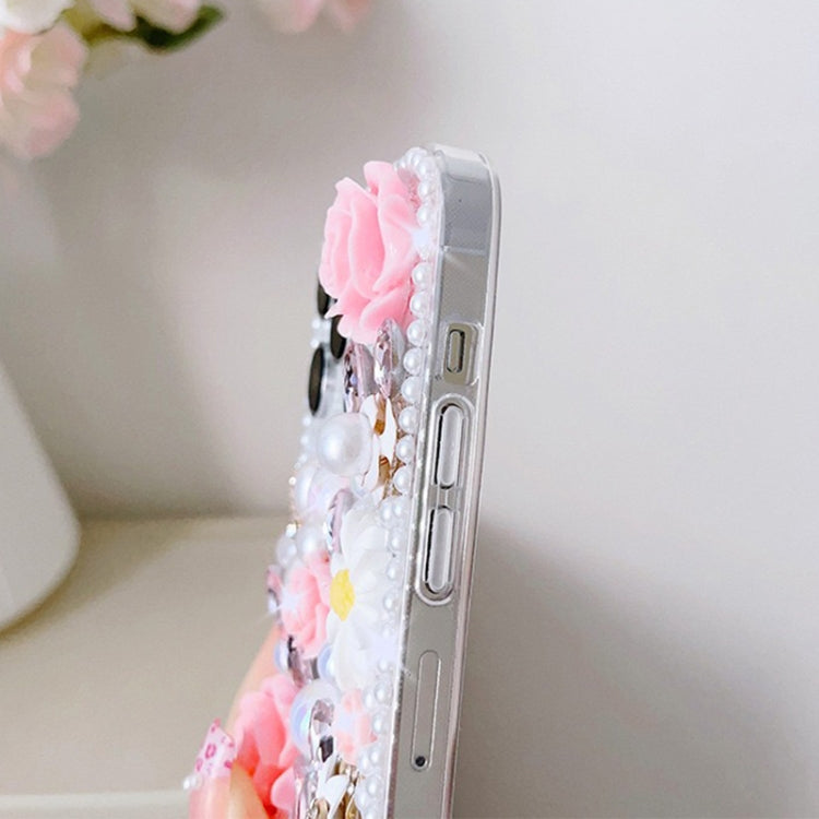 Rose Hand-set Diamond PC Phone Case, For iPhone XR, For iPhone XS Max, For iPhone X / XS, For iPhone 7 Plus / 8 Plus, For iPhone 7 / 8