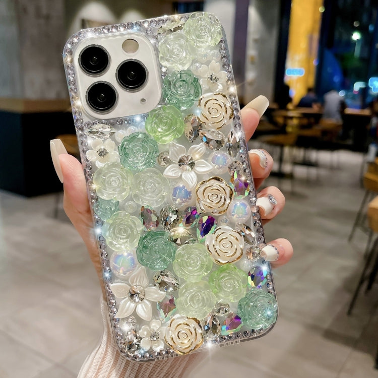 Rose Hand-set Pearl Diamond PC Phone Case, For iPhone 12 Pro Max, For iPhone 12 Pro, For iPhone 12 mini, For iPhone 11 Pro Max, For iPhone 11, For iPhone 11 Pro